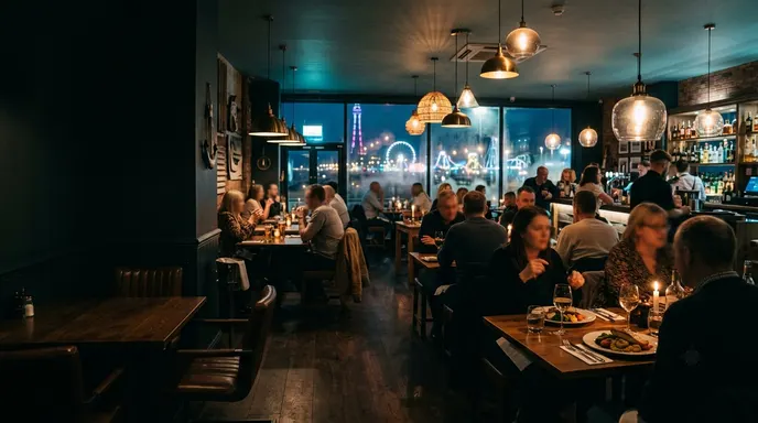 A warmly lit Blackpool restaurant