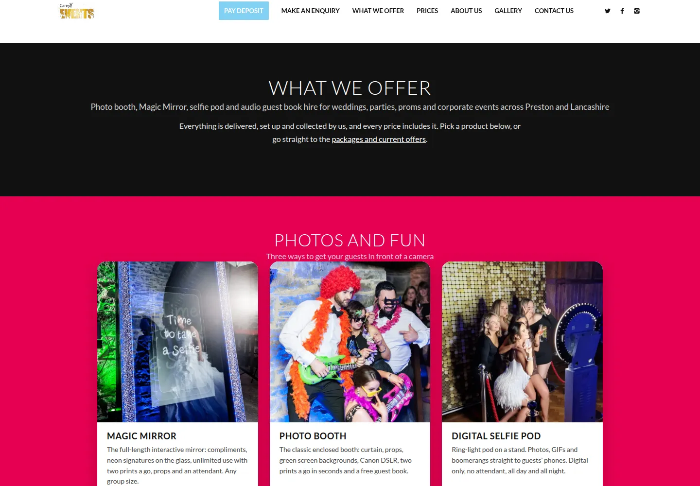 What we offer - screenshot