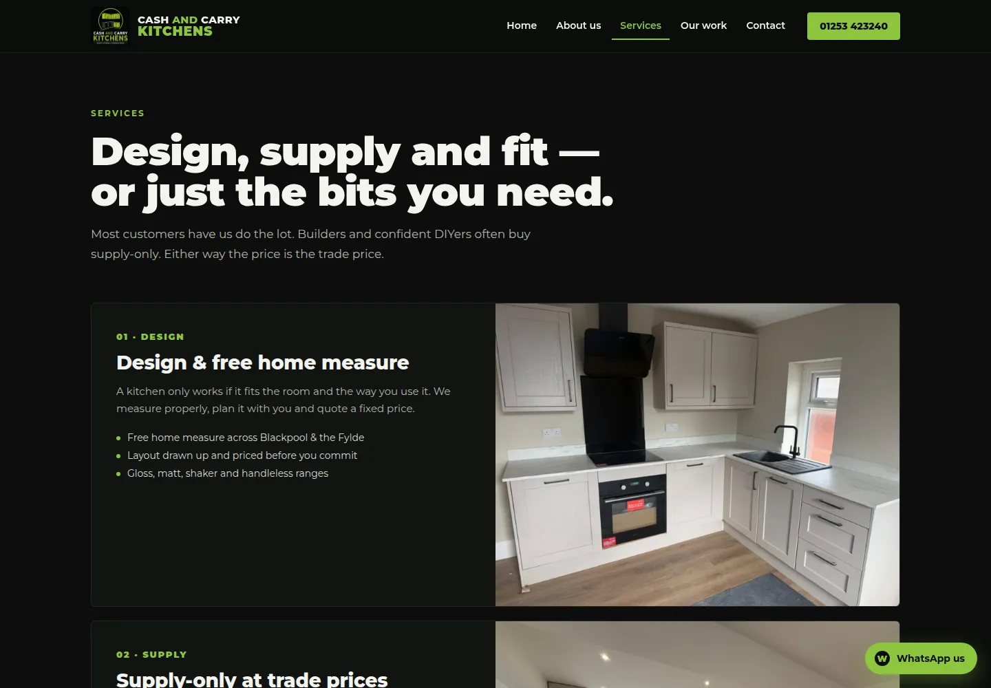 Design, supply and fit - screenshot